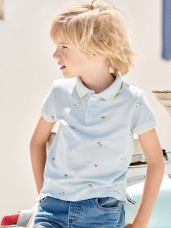Jongenspolo met print in piquŽ breisel - vertbaudet enfant -Jongenspolo met print in piquŽ breisel