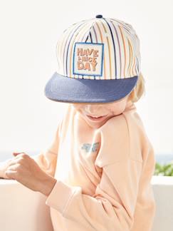 Gestreepte jongenspet - vertbaudet enfant Jongens-Accessoires-Muts, sjaal, handschoenen-Gestreepte jongenspet