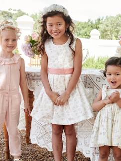 Feestelijke meisjesjurk met aquarel bloemmotieven aan de onderkant - vertbaudet enfant Meisje-Feestelijke meisjesjurk met aquarel bloemmotieven aan de onderkant