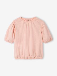Meisjesblouse van pointelle breisel - vertbaudet enfant -Meisjesblouse van pointelle breisel