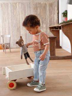 Denim babyjeans met afneembare schouderbandjes - vertbaudet enfant Baby-Broek, jean-Denim babyjeans met afneembare schouderbandjes