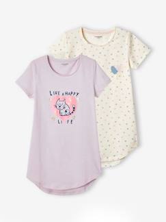 2 nachthemden met hartjes - vertbaudet enfant Meisje-Pyjama, surpyjama-2 nachthemden met hartjes