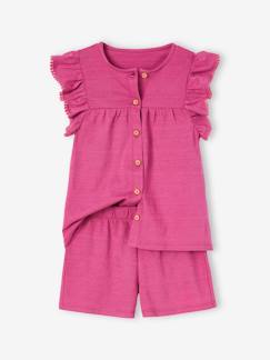 Meisjesset met ruches en gebreide shorts - vertbaudet enfant Meisje-Short-Meisjesset met ruches en gebreide shorts