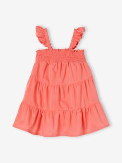Babyjurkje met smokwerk met 3 ruches - vertbaudet enfant Baby-Rok, jurk-Babyjurkje met smokwerk met 3 ruches