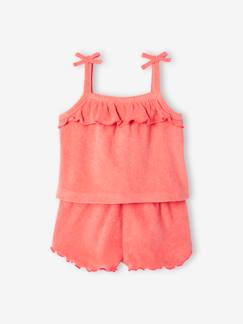 Babysetje van badstof hemdje met bandjes en short - vertbaudet enfant Baby-Babyset-Babysetje van badstof hemdje met bandjes en short