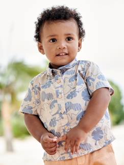 Babyblouse met korte mouwen - vertbaudet enfant Baby-Overhemd, blouse-Babyblouse met korte mouwen