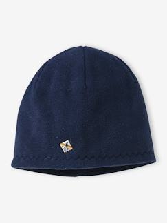 Gebreide jongensmuts van fleece - vertbaudet enfant Jongens-Accessoires-Muts, sjaal, handschoenen-Gebreide jongensmuts van fleece