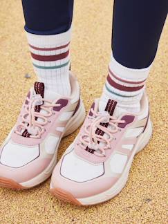 Elastische meisjessneakers met dikke zool - vertbaudet enfant Schoenen-Meisje shoenen 23-38-Sneakers, gympen-Elastische meisjessneakers met dikke zool