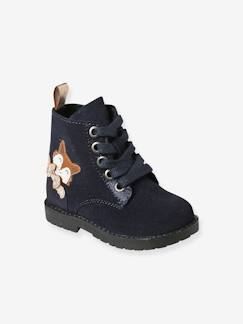 Leren laarzen met veters en rits voor baby - vertbaudet enfant Schoenen-Baby schoenen 17-26-Loopt meisje 19-26-Boots, laarsjes en laarzen-Leren laarzen met veters en rits voor baby