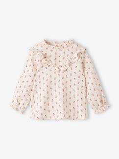 Soepele gebloemde babyblouse - vertbaudet enfant Baby-Overhemd, blouse-Soepele gebloemde babyblouse
