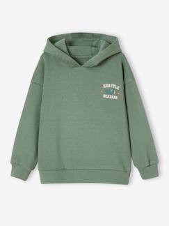 Jongenssweater met capuchon met groot natuurmotief op de rug - vertbaudet enfant Jongens-Trui, vest, sweater-Sweater-Jongenssweater met capuchon met groot natuurmotief op de rug