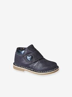 Iriserend leren babylaarsjes - vertbaudet enfant Schoenen-Baby schoenen 17-26-Loopt meisje 19-26-Boots, laarsjes en laarzen-Iriserend leren babylaarsjes
