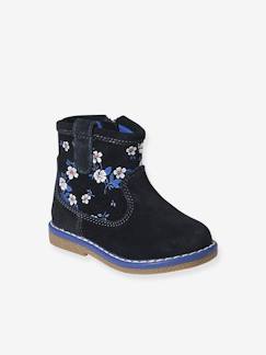 Leren boots met rits voor baby - vertbaudet enfant Schoenen-Baby schoenen 17-26-Loopt meisje 19-26-Boots, laarsjes en laarzen-Leren boots met rits voor baby