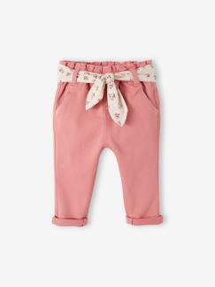 Babybroek met stoffen riem - vertbaudet enfant Baby-Broek, jean-Babybroek met stoffen riem