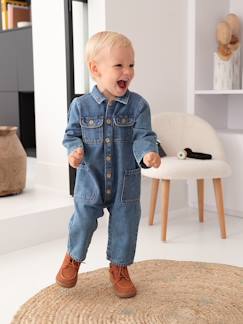 Babypakje in denim - vertbaudet enfant Baby-Salopette, jumpsuit-Babypakje in denim