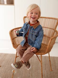 Met sherpa gevoerd jongensspijkerjack - vertbaudet enfant Baby-Mantels, combipakje, engelennestje-Mantels-Met sherpa gevoerd jongensspijkerjack