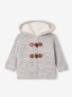 Vest met capuchon baby's gevoerd met imitatiebont - vertbaudet enfant -Vest met capuchon baby's gevoerd met imitatiebont