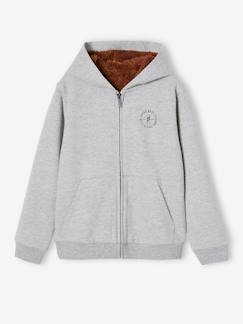 Jongenssweater met rits en sherpa voering. - vertbaudet enfant Jongens-Trui, vest, sweater-Sweater-Jongenssweater met rits en sherpa voering.