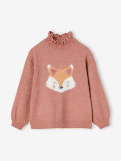 Meisjestrui in jacquard met pailletten - vertbaudet enfant Meisje-Trui, vest, sweater-Trui-Meisjestrui in jacquard met pailletten