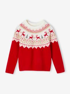 Jacquard meisjestrui voor de kerst - vertbaudet enfant Meisje-Trui, vest, sweater-Trui-Jacquard meisjestrui voor de kerst