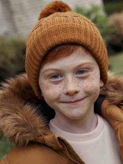 Jongensset met muts + snood + wanten/handschoenen van kabelbreiwerk - vertbaudet enfant Jongens-Accessoires-Muts, sjaal, handschoenen-Jongensset met muts + snood + wanten/handschoenen van kabelbreiwerk