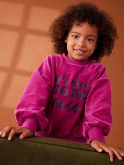 Fluwelen gladde meisjessweater - vertbaudet enfant -Fluwelen gladde meisjessweater