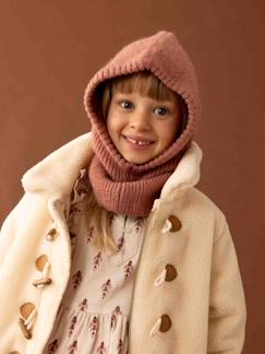 Ribgebreide bivakmuts voor meisjes - vertbaudet enfant Meisje-Accessoires-Meisjesmuts, sjaal, handschoenen-Ribgebreide bivakmuts voor meisjes