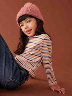 T-shirt met rolkraag van ribstof meisjes - vertbaudet enfant Meisje-T-shirt, souspull-Souspull-T-shirt met rolkraag van ribstof meisjes