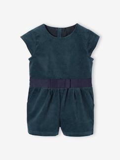 Gladde fluwelen babyjumpsuit - vertbaudet enfant Baby-Salopette, jumpsuit-Gladde fluwelen babyjumpsuit