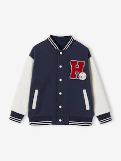 Teddy-sweatshirt in fleece voor jongens met lusbadge. - vertbaudet enfant Jongens-Trui, vest, sweater-Sweater-Teddy-sweatshirt in fleece voor jongens met lusbadge.