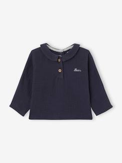 Babyshirt van katoengaas om te personaliseren - vertbaudet enfant Baby-T-shirt, souspull-Babyshirt van katoengaas om te personaliseren