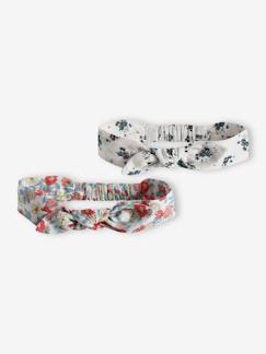 Set van 2 gebloemde hoofdbanden met geknoopt effect voor baby's - vertbaudet enfant -Set van 2 gebloemde hoofdbanden met geknoopt effect voor baby's