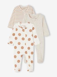 Set van 3 pyjama's van jersey met rits BASICS - vertbaudet enfant Baby-Pyjama, surpyjama-Set van 3 pyjama's van jersey met rits BASICS