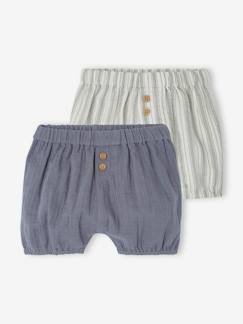 Set van 2 bloomers voor geboorte van katoengaas - vertbaudet enfant Baby-Short-Set van 2 bloomers voor geboorte van katoengaas