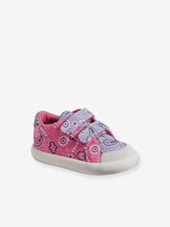 Stoffen tennisschoenen met klittenband voor babymeisjes - vertbaudet enfant Schoenen-Meisje shoenen 23-38-Sneakers, gympen-Stoffen tennisschoenen met klittenband voor babymeisjes