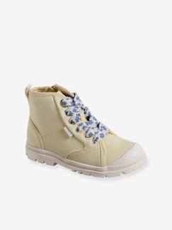 Hoge stoffen sneakers met gekartelde zool voor meisjes - vertbaudet enfant Schoenen-Meisje shoenen 23-38-Sneakers, gympen-Hoge stoffen sneakers met gekartelde zool voor meisjes
