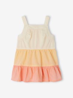 Colorblock babyjurk met schouderbandjes - vertbaudet enfant Baby-Rok, jurk-Colorblock babyjurk met schouderbandjes