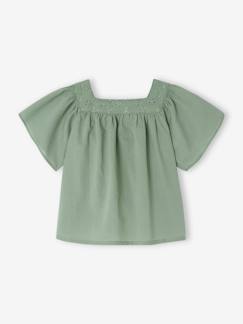 Blouse met vierkante halslijn en Engels borduursel baby's - vertbaudet enfant Baby-Overhemd, blouse-Blouse met vierkante halslijn en Engels borduursel baby's