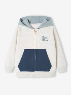 Sportieve sweater met rits en capuchon, colourblock jongens - vertbaudet enfant Jongens-Sportieve sweater met rits en capuchon, colourblock jongens