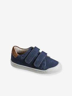 Leren sneakers met klittenband, kleutercollectie - vertbaudet enfant Schoenen-Jongen schoenen 23-38-Sneakers, gympen-Leren sneakers met klittenband, kleutercollectie