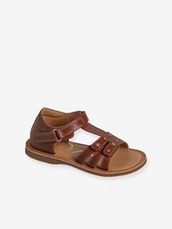 Leren kindersandalen met klittenband kleutercollectie - vertbaudet enfant Schoenen-Meisje shoenen 23-38-Sandalen-Leren kindersandalen met klittenband kleutercollectie