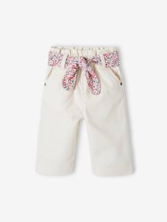 Baby paperbag-broek met knoopriem - vertbaudet enfant Baby-Broek, jean-Baby paperbag-broek met knoopriem