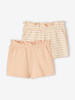 Set van 2 meisjesshorts - vertbaudet enfant Meisje-Short-Set van 2 meisjesshorts