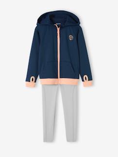 Sportset voor meisjes met sweater met rits en technische legging - vertbaudet enfant -Sportset voor meisjes met sweater met rits en technische legging