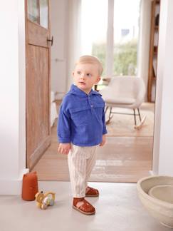 Babyset met overhemd en broek in katoengaas - vertbaudet enfant Baby-Babyset-Babyset met overhemd en broek in katoengaas