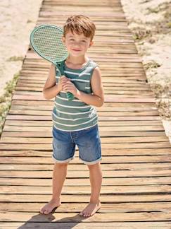 Makkelijk aan te trekken bermuda voor jongens van molton met denim-effect - vertbaudet enfant Jongens-Short-Makkelijk aan te trekken bermuda voor jongens van molton met denim-effect
