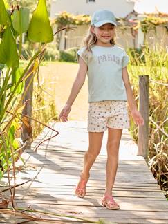 Meisjesshort met bloemen - vertbaudet enfant Meisje-Short-Meisjesshort met bloemen