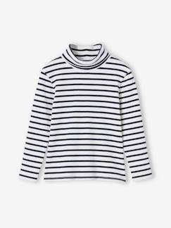 T-shirt met rolkraag van ribstof meisjes - vertbaudet enfant Meisje-T-shirt, souspull-Souspull-T-shirt met rolkraag van ribstof meisjes