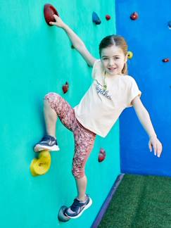 Meisjessportset met T-shirt en kuitbroek, met iriserend "sunrise"-patroon - vertbaudet enfant -Meisjessportset met T-shirt en kuitbroek, met iriserend "sunrise"-patroon