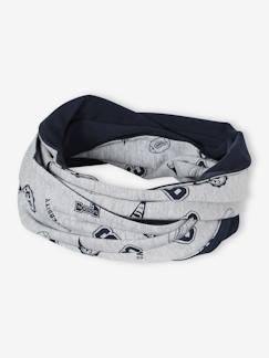 Omkeerbare jongenssnood met stoere print/gechineerd - vertbaudet enfant Jongens-Accessoires-Muts, sjaal, handschoenen-Omkeerbare jongenssnood met stoere print/gechineerd